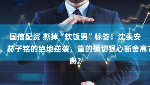 国信配资 撕掉“软饭男”标签!沈羡安、赫子铭的绝地逆袭,靠的确切狠心断舍离?