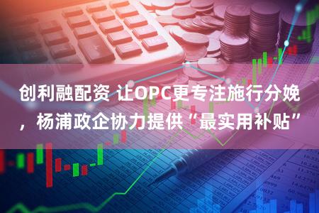 创利融配资 让OPC更专注施行分娩,杨浦政企协力提供“最实用补贴”